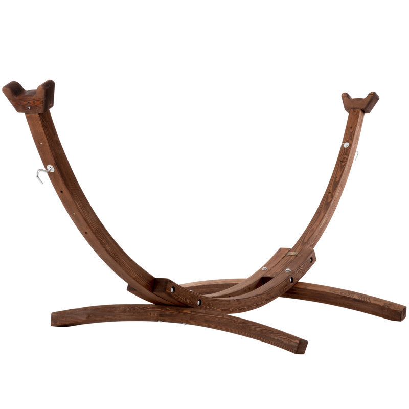 Vivere Champney 10' Stable Solid Pine Arc Hammock Stand (450 lb. Capacity)