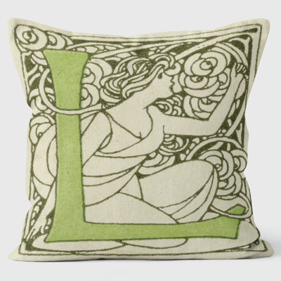 Art Nouveau Alphabet "L" Cushion