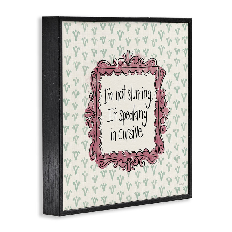 «Speaking In Cursive», estampe numérique par Anne Tavoletti, H 12 po x l 12 po, Giclée encadrée noir minuit