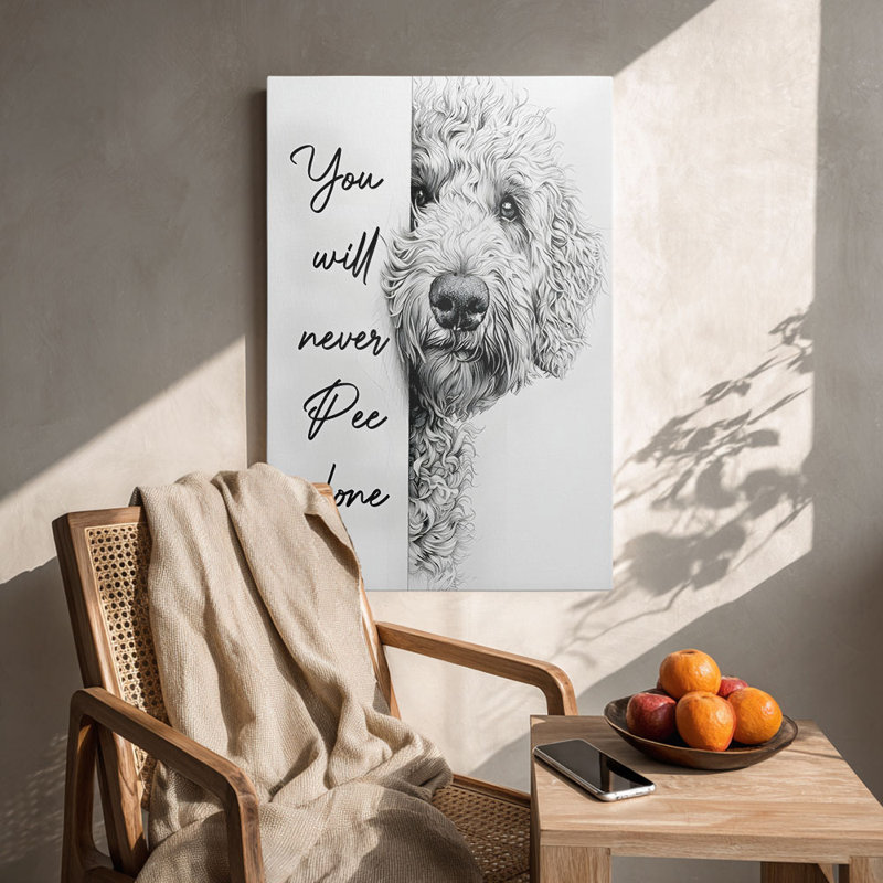 Citation de chien humoristique et bouclé - Urban Studio, 36*24 inch (90*60*8cm)