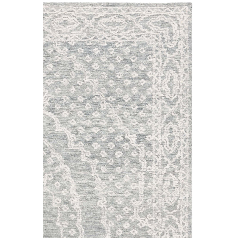 Ramintas Ebony Hand Tufted Wool Cotton Oriental Rug in Ivory/Gray, Runner 2'3" x 9'