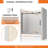 59 in. W x 60 in. H Single Added Frameless Tub Door with Clear Glass-88366740