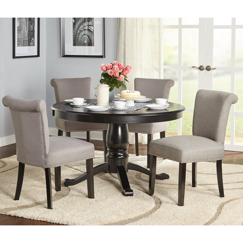 Ozias 4 - Person Pedestal Dining Set, Gray
