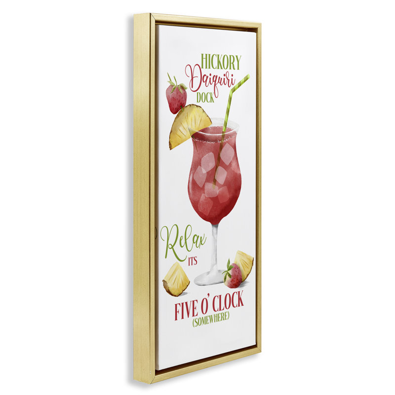  «Fun Cocktail Expression» par Deane Beesley, H 25 po x l 11 po, Cadre doré
