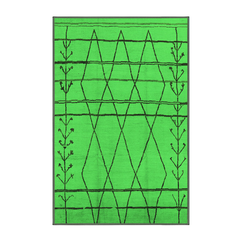 Iarlaith Washable Geometric Indoor Rug, Rectangle 3' x 5'