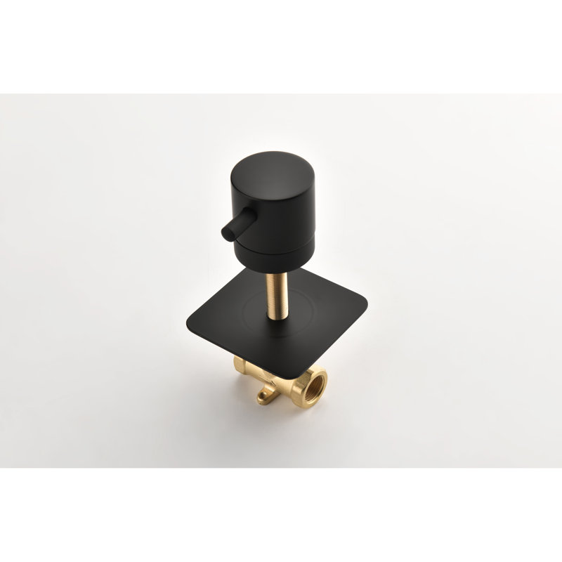 Valve de douche 3/4 po en métal coulé avec poignée en laiton réglable. Résistance à la corrosion. Antirouille. Noir mat. Fixation. 3,5 po x 2,2 po, contrôle de volume de 1,8 lb pour la douche. Rouille. Installation sans effort.