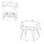 Ensemble de table basse et de table de bout à plateau relevable 2 pièces Che, bois de chêne doré