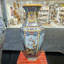 Hexagonal Blue Bird Garden Porcelain Vase