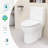 One Piece Toilet With Comfort Height And Soft-Closing Seat, Poweful Dual Flush 1/1.6 GPF,  Standard Toilet For Bathroom, Ceramic Nano-Glazed Surface, Full Skirted