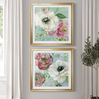 Asbury Garden Bloom III - ensemble de 2 reproductions d'art encadrées