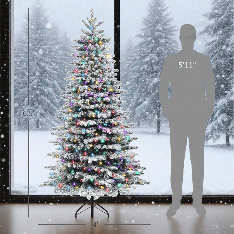 Arbre de Noël artificiel enneigé 6,5 pi 6,5 pi