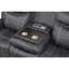 Canapé en microfibre gris foncé Power Motion avec table rabattable