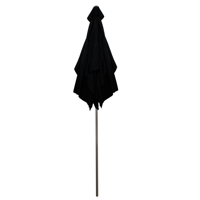 Parasol de marché d'extérieur 10 pi x 6,5 pi avec manivelle, Noir