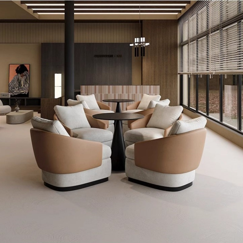 Modern Simple Sofa Coffee Table Combination, Orange