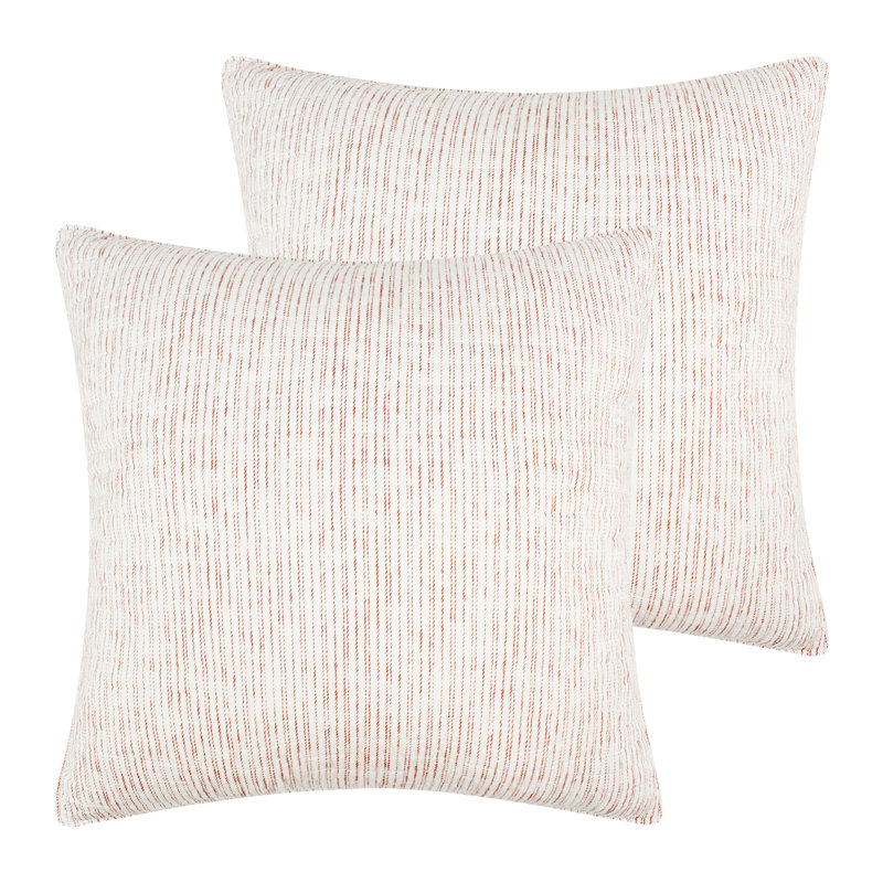 Elizabeta Sienna and Cream Cotton Euro Sham Set of 2