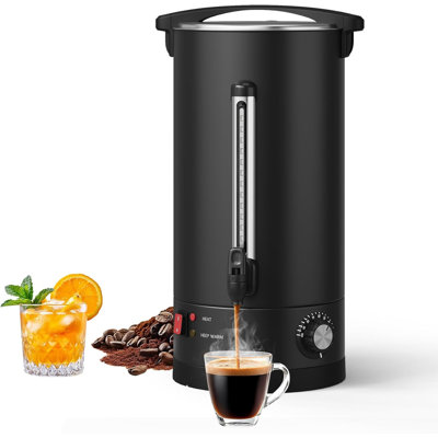 Commercial Electric Coffee Urn 12-18L Double Wall Stainless Steel, 60-120 Cup for Catering & Events
