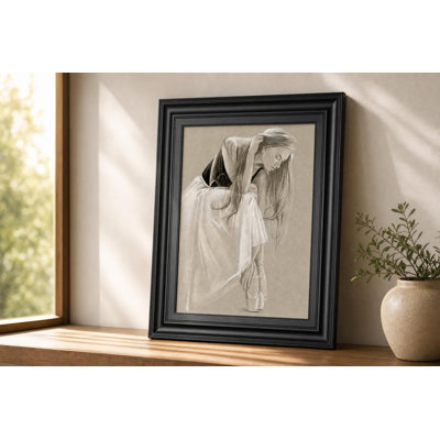 Décoration murale gracieuse ballerine - 22 po x 26 po - cadre noir