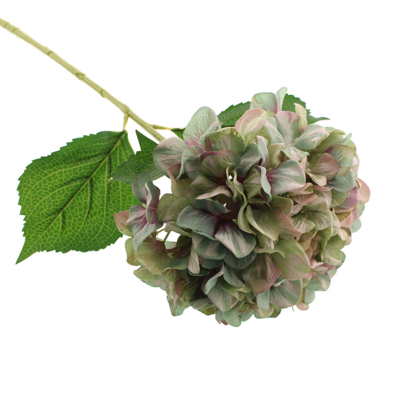 Fabric Hydrangea Arrangement, 82cm H x 11cm W x 11cm D, Green