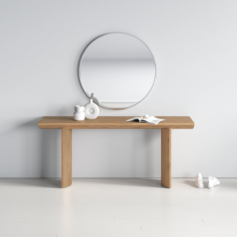 Statler 70'' Brown Wood Demilune Console Table