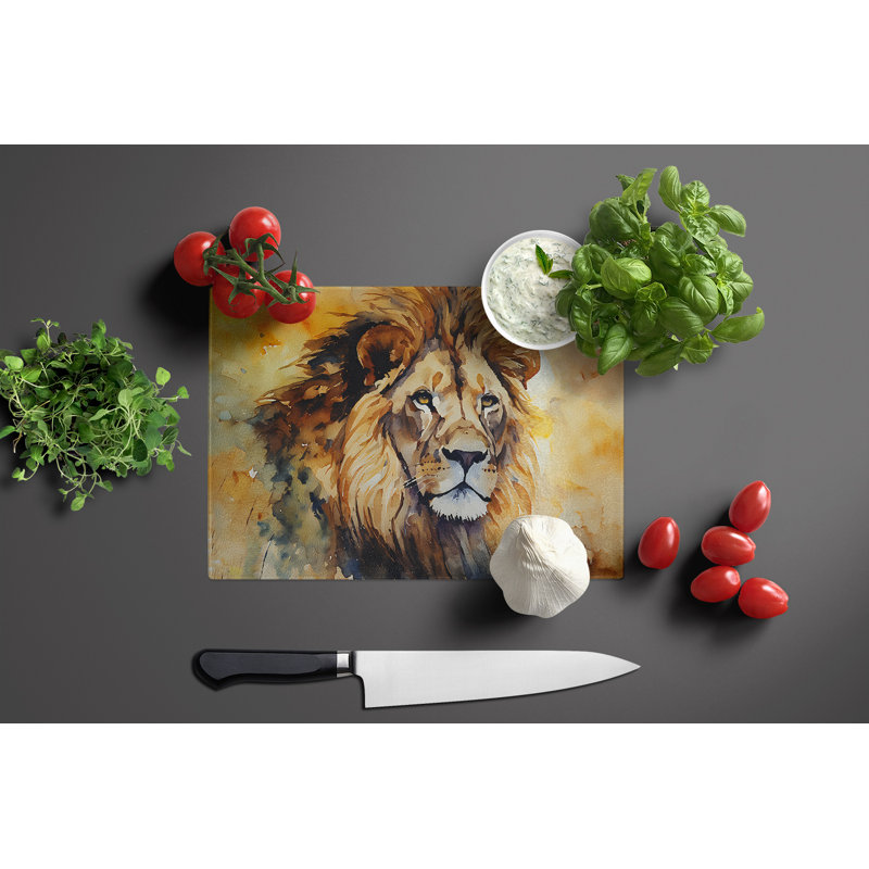 Lion Glass Cutting Board Large