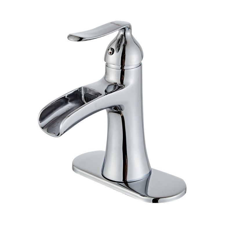 Single-Hole Single-handle Bathroom Faucet with Drain Assembly, Silver