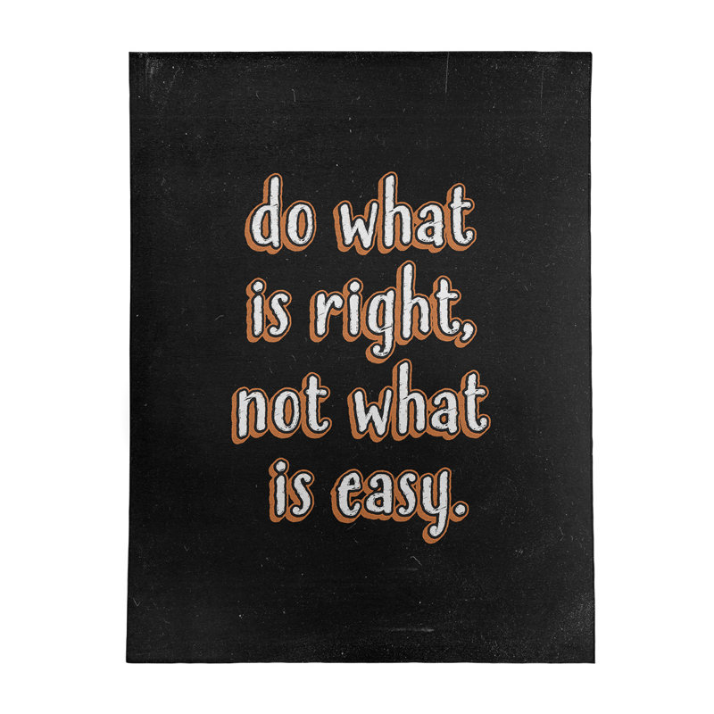 Tapis en poly-chenille style tableau noir do what is right quote, Rectangle 8 pi x 10 pi
