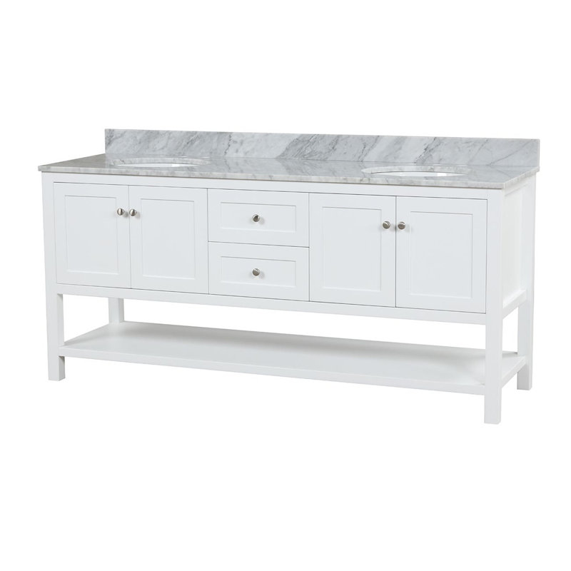 Ensemble de meuble-lavabo double 72 "Bristol, Blanc