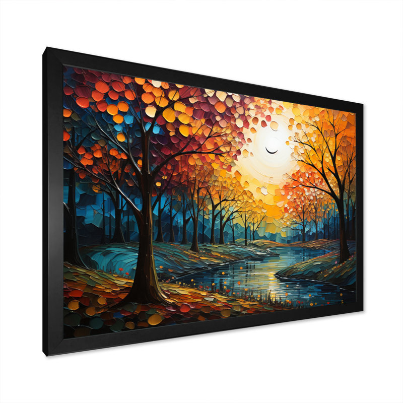 «Colorful Neo Primal Forest Collage III», reproduction, H 12 po x l 20 po x P 1 po, Cadre simple noir