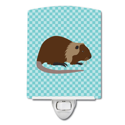Coypu Nutria River Rat Check Ceramic Night Light