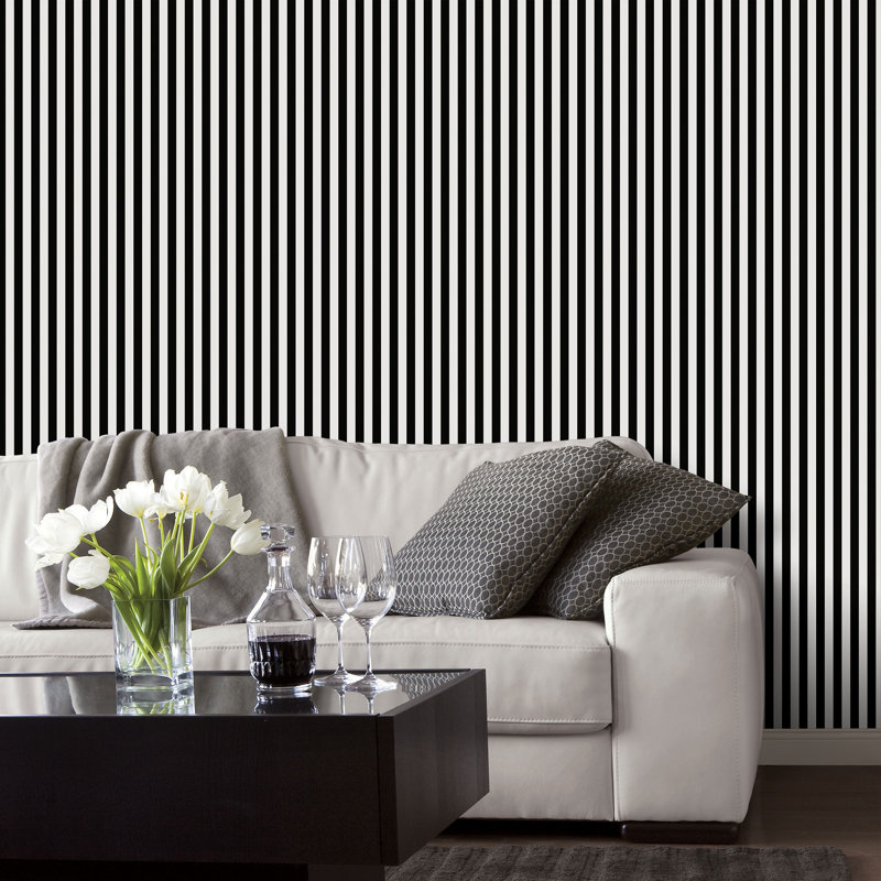 Diggs 10m x 52.8cm Matte Wallpaper Roll, Black/White