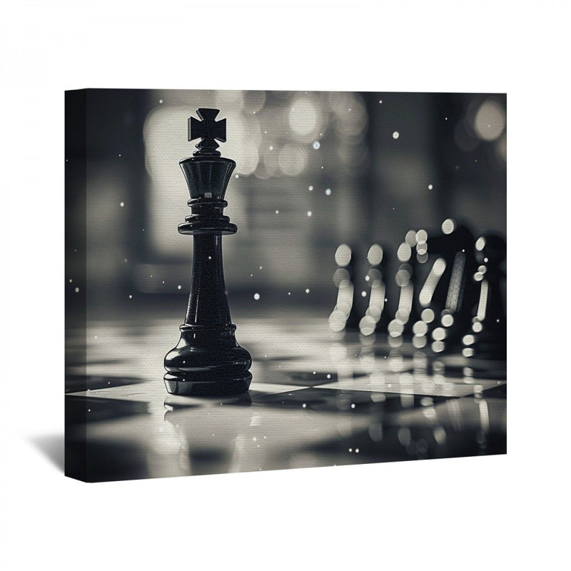 Échecs sur toile, H 11 po x l 14 po x P 3 po