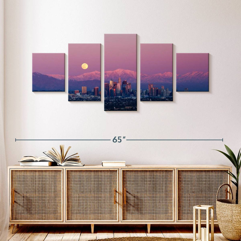 Pleine lune sur Los Angeles, H 24 po x l 55 po