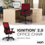 Chaise de travail à dossier moyen HON Ignition 2.0, inclinaison standard, structure noire, Bullseye-119729020-119729017-117026065