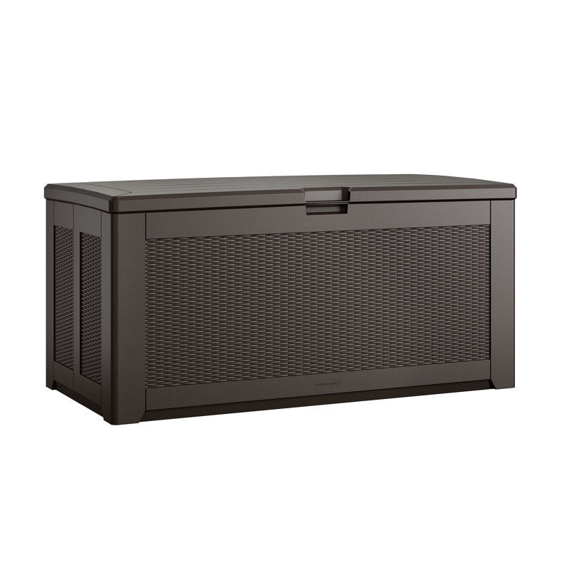 Très grand coffre de terrasse Rubbermaid, 134 gallons, Brun