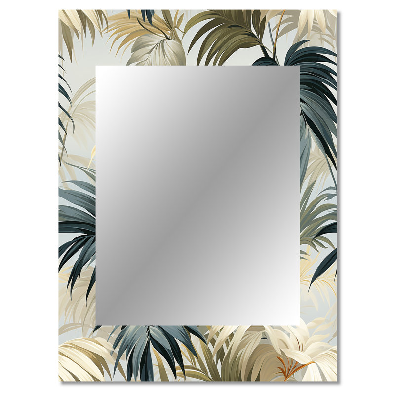 Motif tropical de Phyti Whispering Palms - miroir mural, botanique, floral, 40 po x 30 po