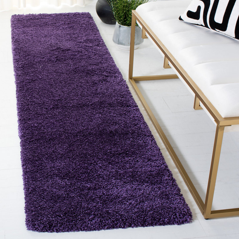 Tapis performance à poil long de couleur unie Bertle Milan, Tapis de couloir 2 pi x 20 pi