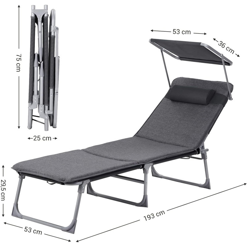 Chaise longue d'extérieur en tissu Aeiden