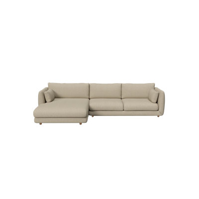 Bloom 2-Seater Sofa W/Chaise Lounge Right & Teak Legs