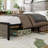 Queen Size Metal Platform Bed Frame with LED Headboard &amp; USB/Type-C, No Box Spring Needed, Silent, Antique Grey-1196998402