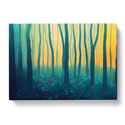 Tranquil Colourful Forest - Wrapped Canvas