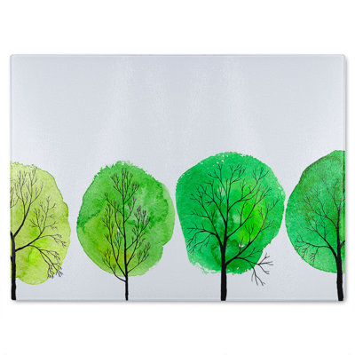 Trees Designer Glass Chopping Board