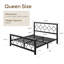 Lit plateforme vintage en métal Avren avec tête et pied de lit, design géométrique, sommier non requis-1063910016-1063910078