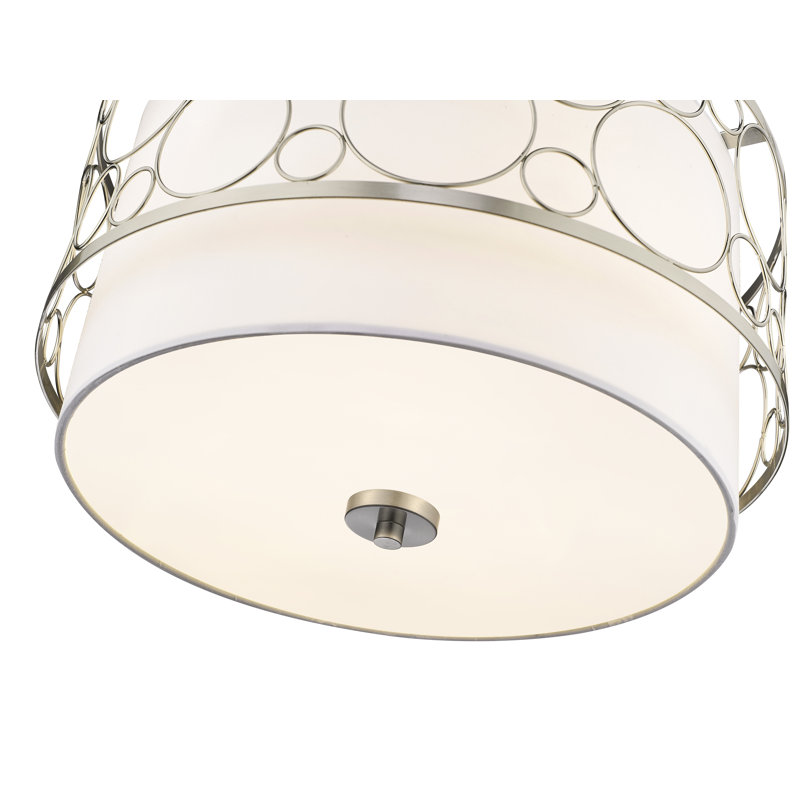 3 - Light Single Pendant, Brushed Nickel