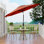 Parasol de table d'extérieur 10 pi avec 8 manivelles robustes et levier inclinable - Protection contre les rayons UV et parapluies imperméables
