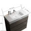 Meuble-lavabo gris 36 po avec lavabo - moderne et luxueux. Finition élégante, rangement maximal. Opération silencieuse et silencieuse. Sans drain ni robinet. Pré-assemblé avec élégance. Rangement, lavabo blanc. Conception ergonomique.