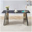 Table de salle à manger 63 po x 31,5 po x 30 po en marbre noir avec pieds papillon en acier inoxydable