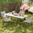 Abshure 9 - Piece 70.8-Inch Dining Table, Sintered Stone White Kitchen Dining Table And Chair Set