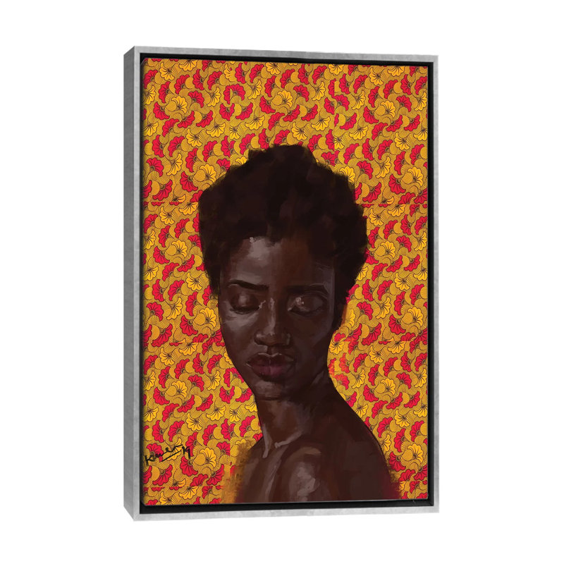 Wax Series IV par Adekunle Adeleke-reproduction d’art, Toile avec cadre argent, Pas de tapis, H 26 po x l 18 po x P 1,5 po