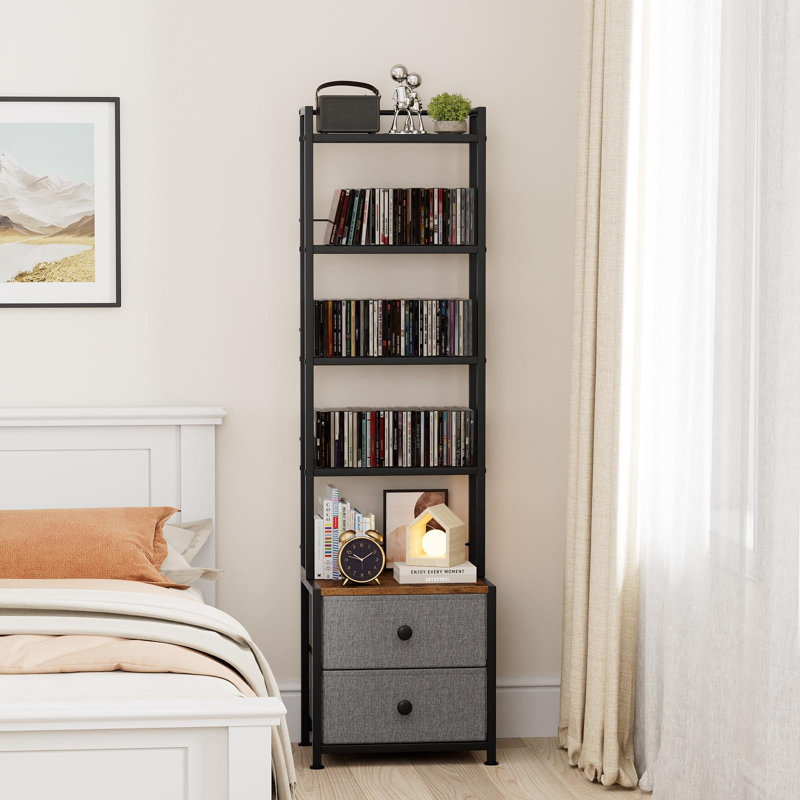 5-Tier CD Storage Rack with Drawer
