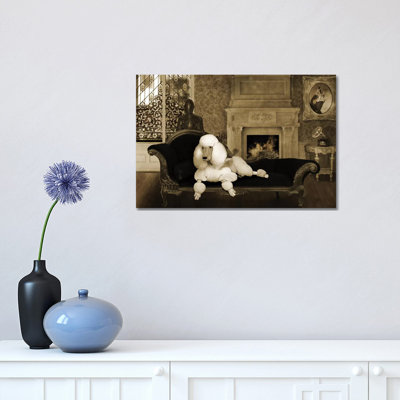 Smoking Vintage Poodle by Barruf - Wrapped Canvas Gallery-Wrapped Canvas Giclée